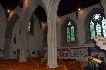 Looking north-west from the nave to the north aisle November 2009